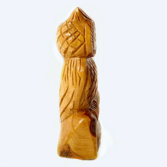 Owl Carved Wooden Figurine - Picture 7 of 7